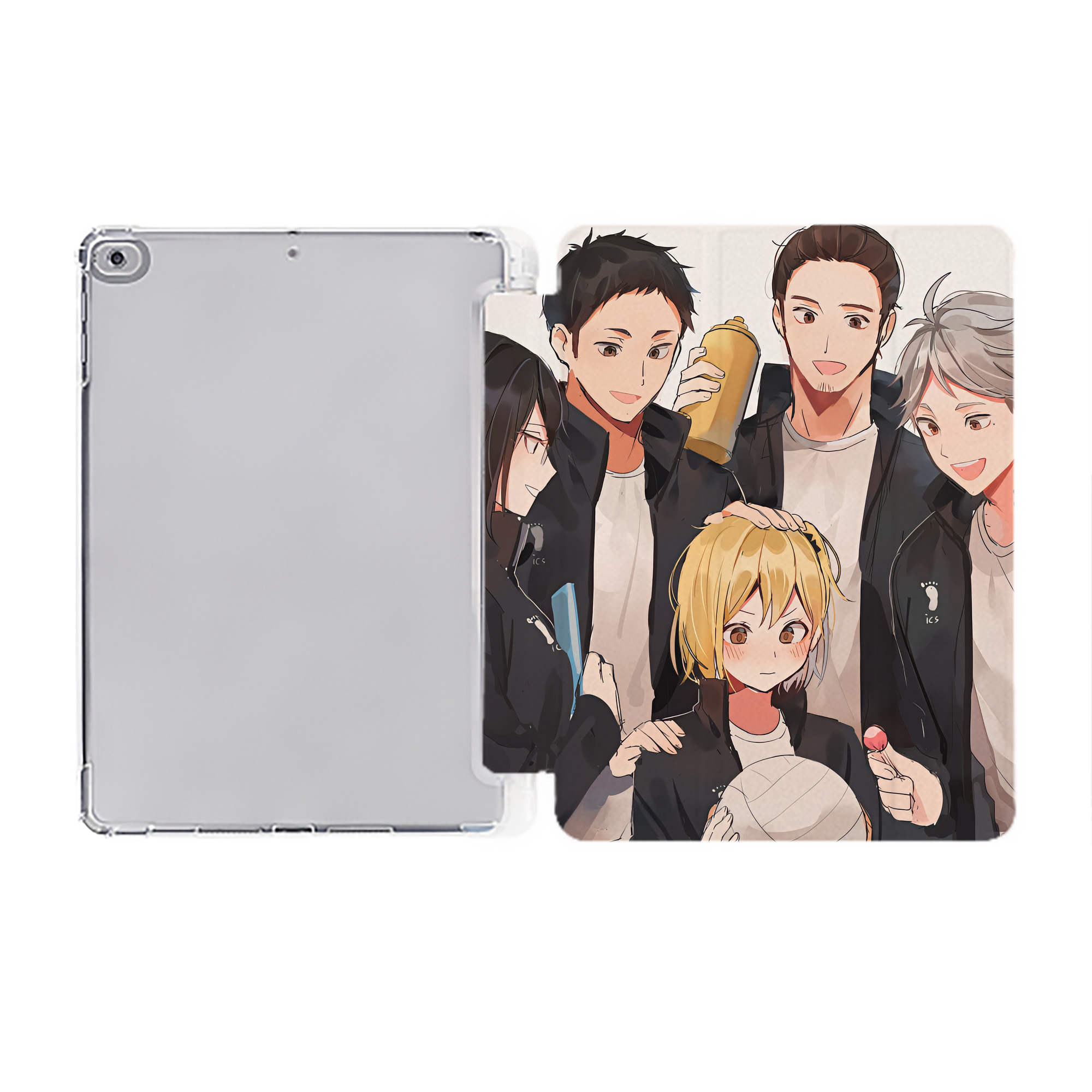 （画像用） ハイキュー!! Haikyu!! IPad ケース ペン収納付き 三つ折りスタンド PUレザー×シリコン 対応機種9.5/10.5/10.9インチ
